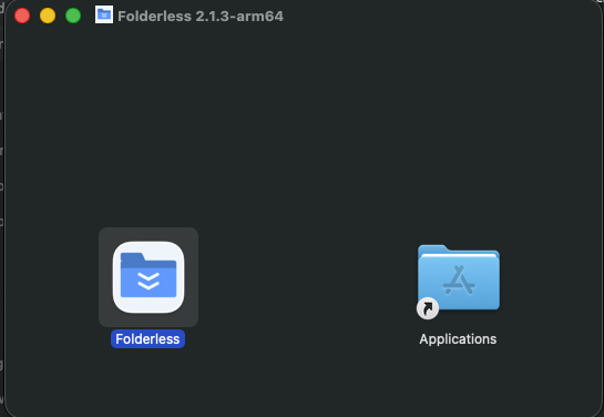 Drag Folderless to Applications