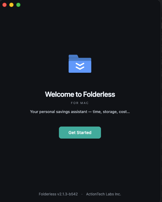 Welcome screen