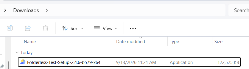Installer in your Downloads folder